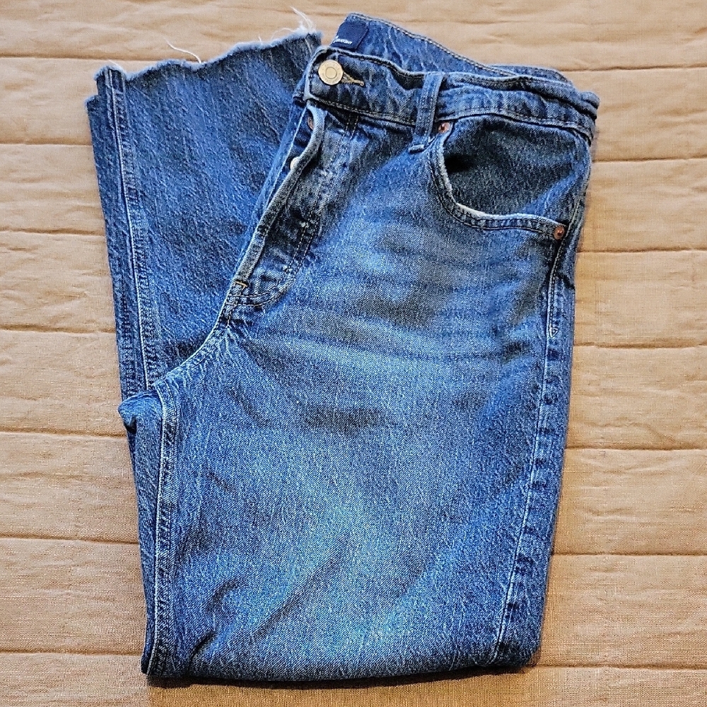 GAP Denim High Rise Cheeky Straight Jeans - Blue